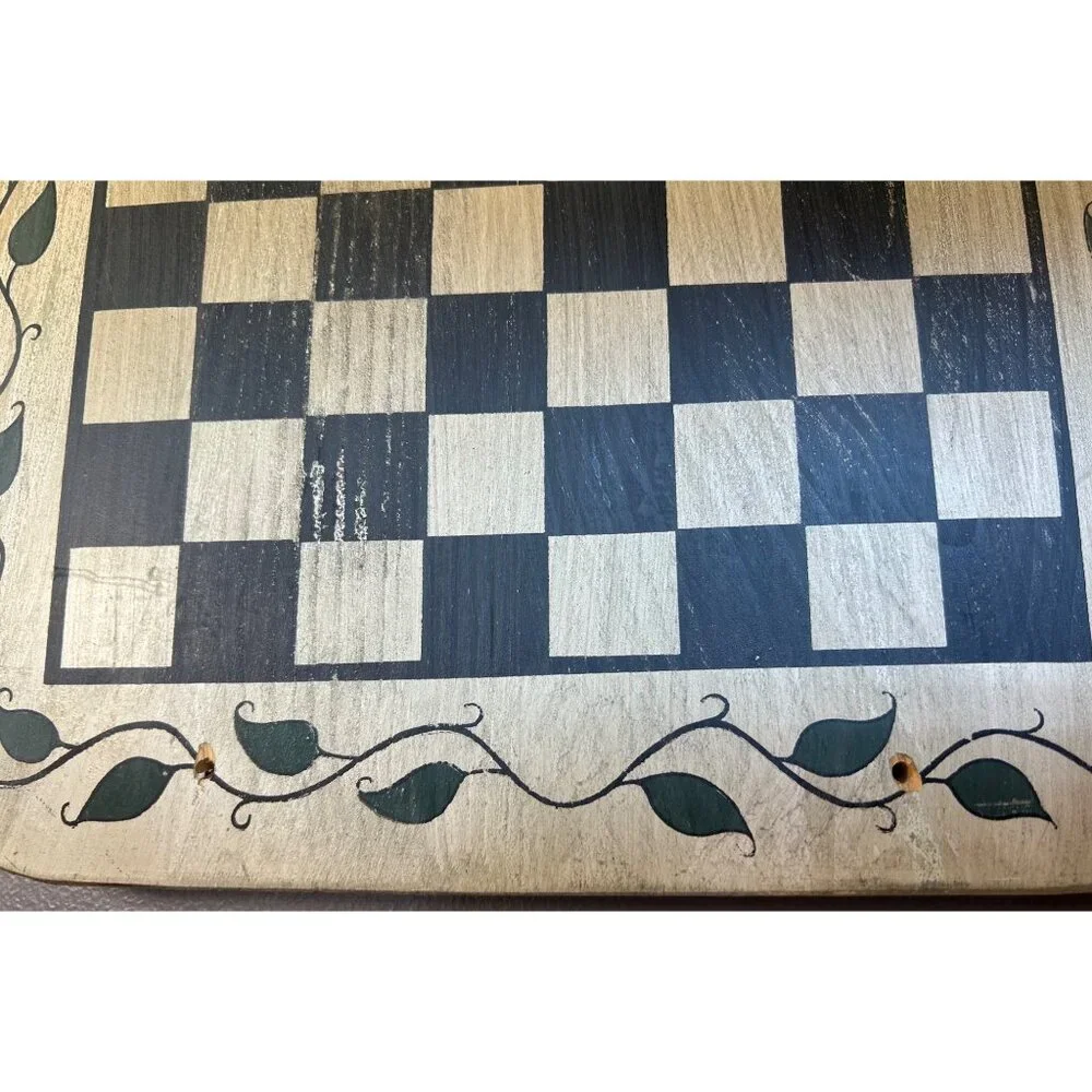 Handcrafted Wood Checkerboard with 2 Pegs Judy Phipps Easter Rabbit Wall Hanging - Picture 8 of 11